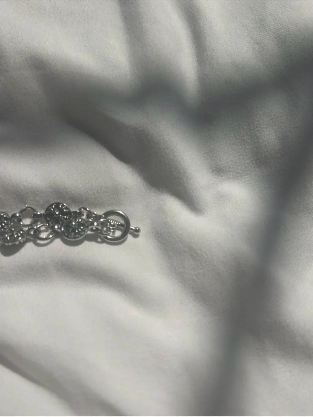 Men's Silver Cross Link Bracelet - Chain Toggle Closure